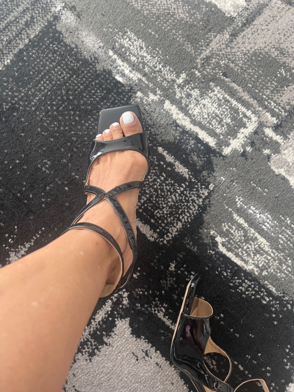 Jimmy Choo Black Patent Crisscross Ankle-Strap Heels - Picture 5 of 6